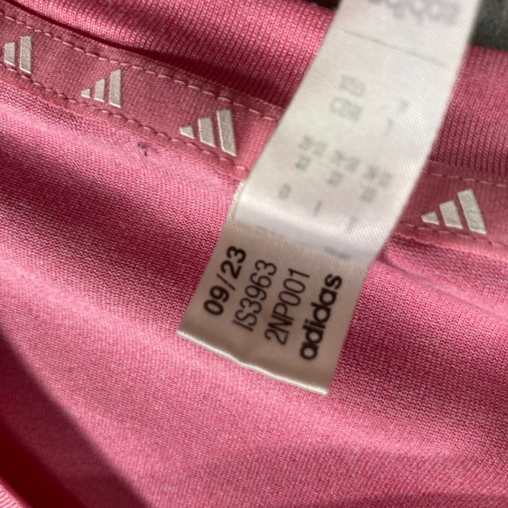 adidas Pink V-Neck Short Sleeve Tee - Picture 7 of 8